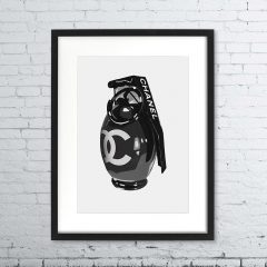 Chanel Black Grenade Print