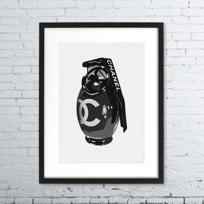 Chanel Black Grenade Print