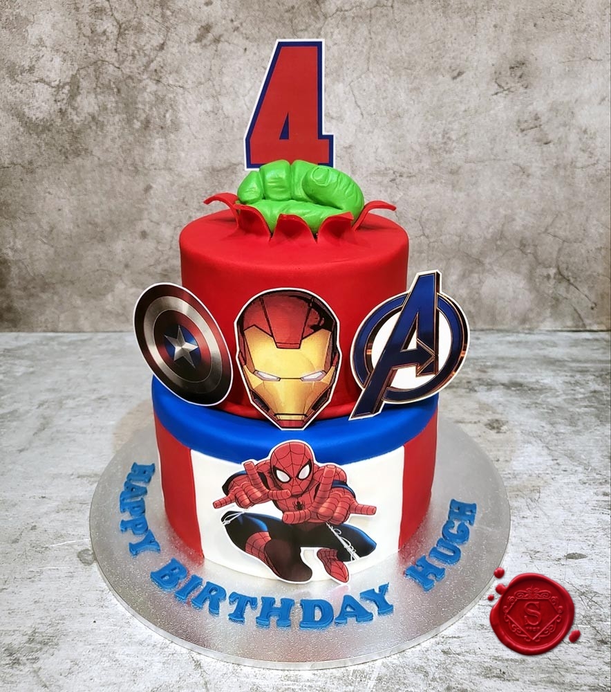 Avengers Macaron Topper Cake (Design 2) – BakeAvenue
